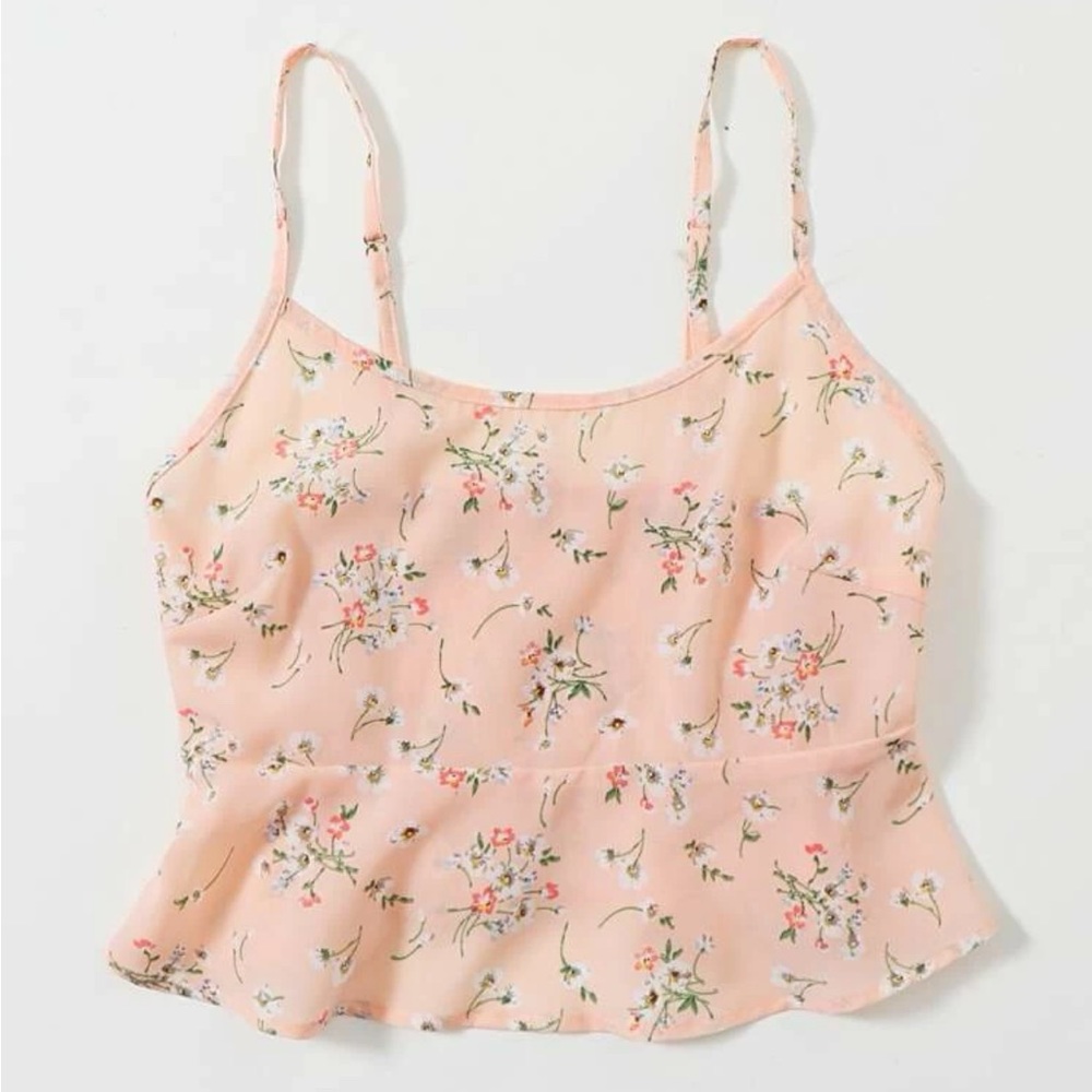 2/$20 | Peachy Floral Peplum Cami